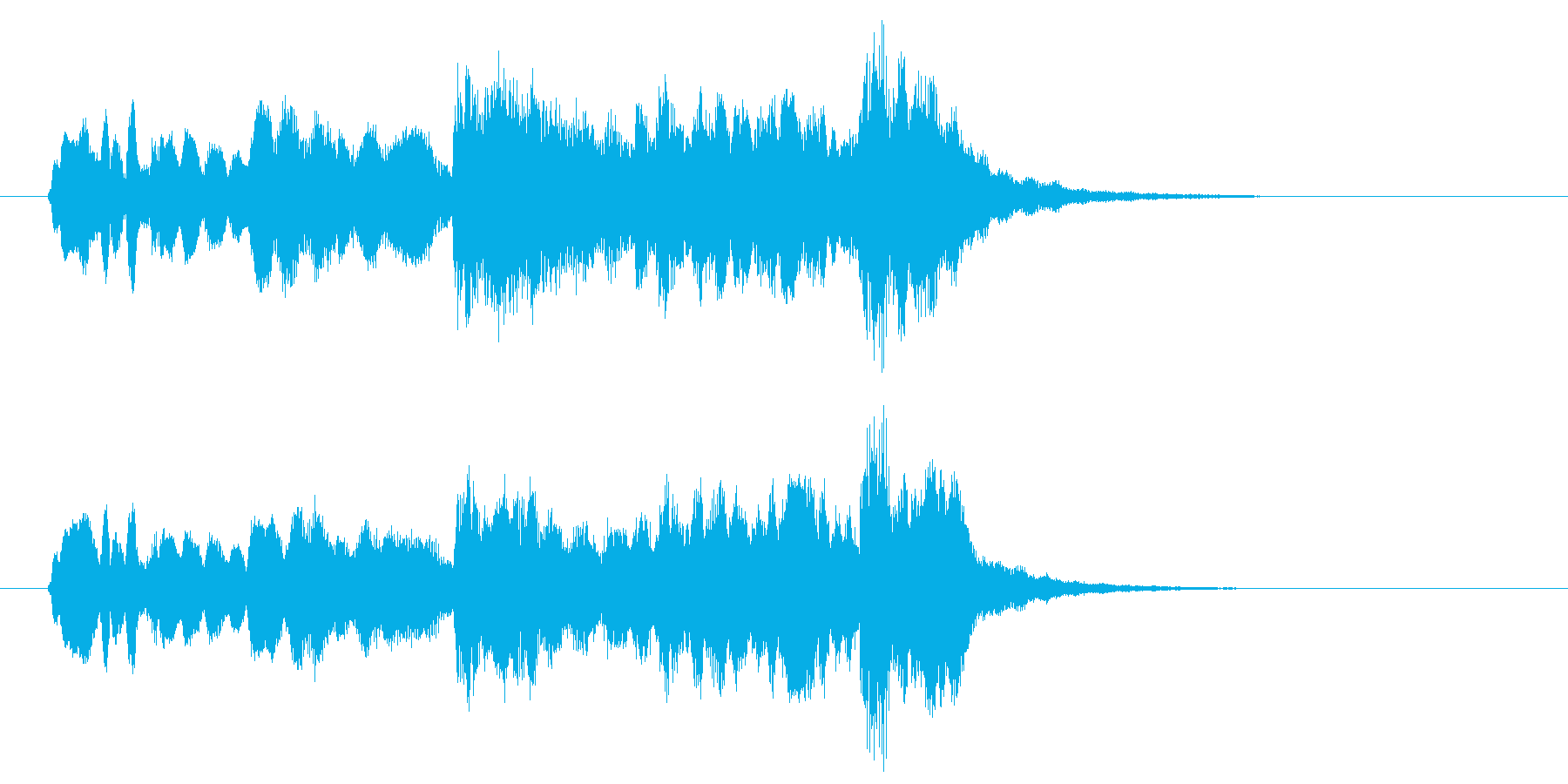 笛とストリングスがワンフレーズを奏でる曲の再生済みの波形