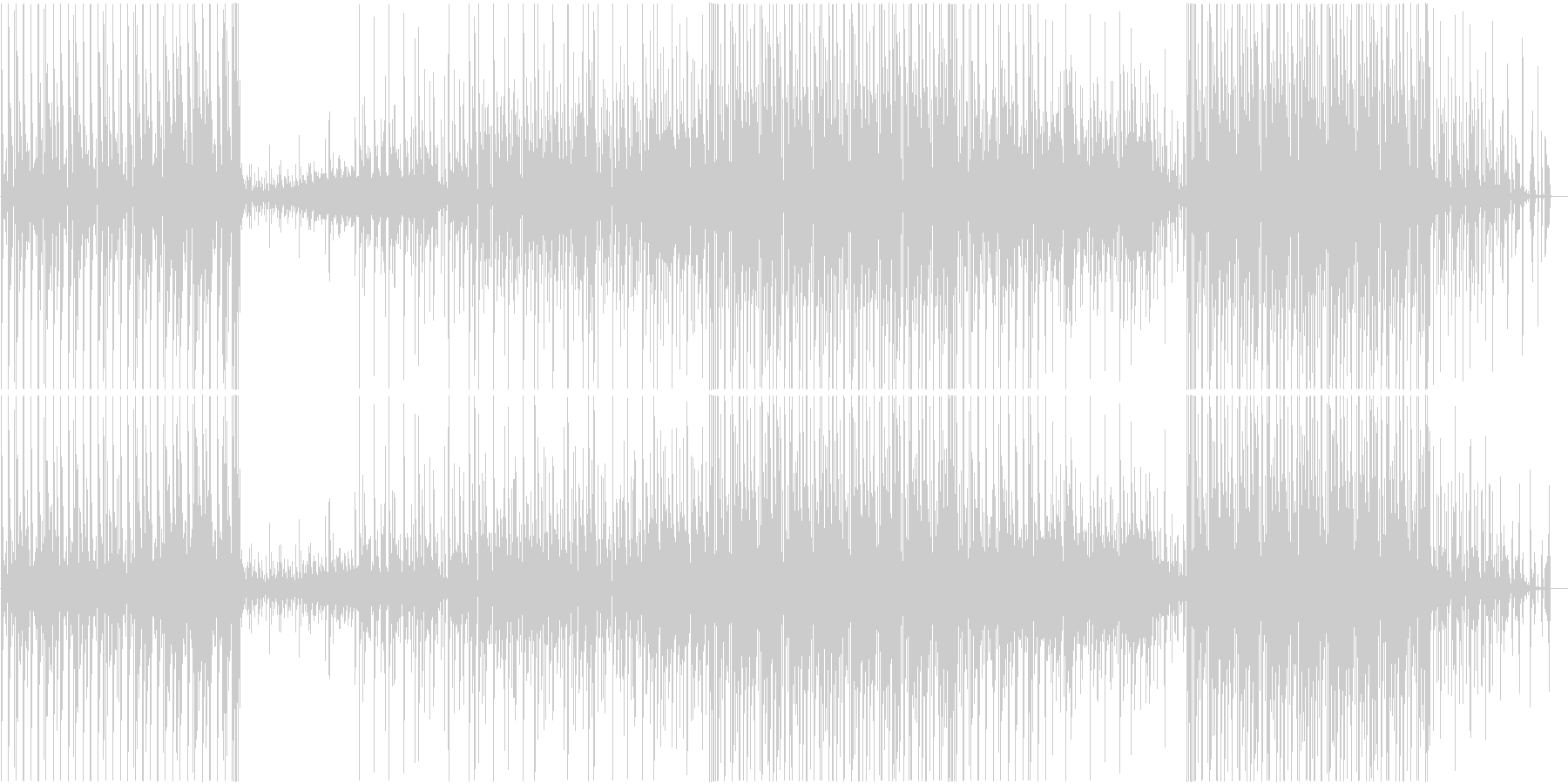 のんびりテンポの癒し系楽曲の未再生の波形