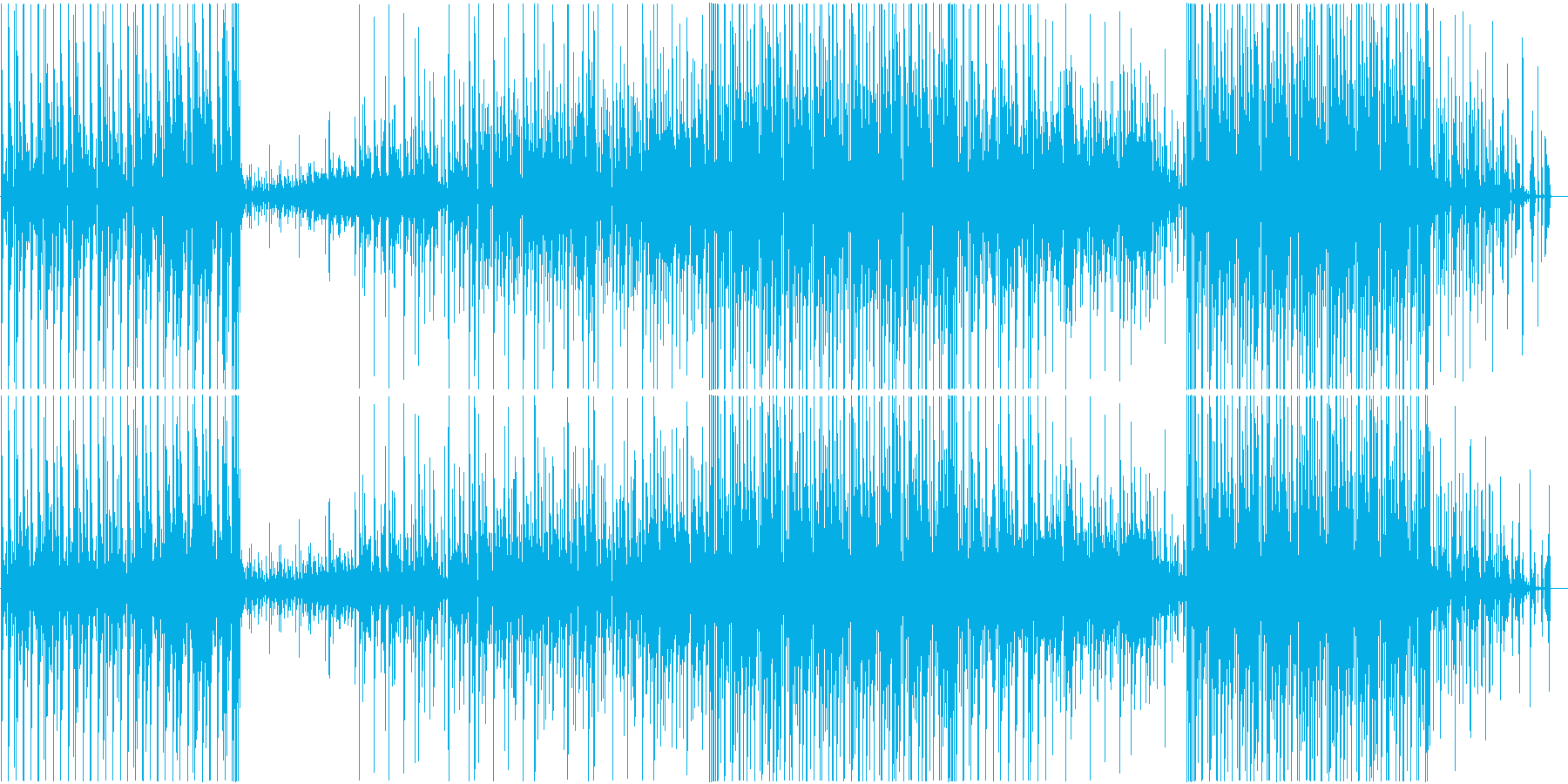 のんびりテンポの癒し系楽曲の再生済みの波形