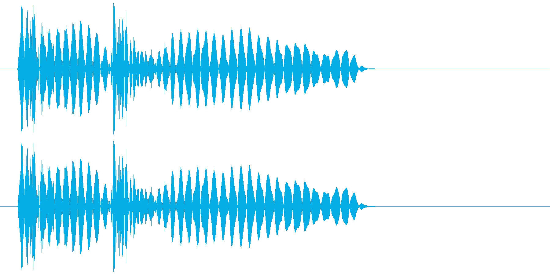チープなドラムで作ったクリック音の再生済みの波形