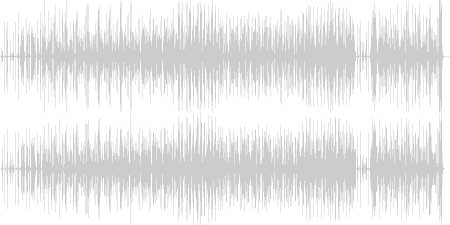 キラキラした音とベースが効いたロックの曲の未再生の波形