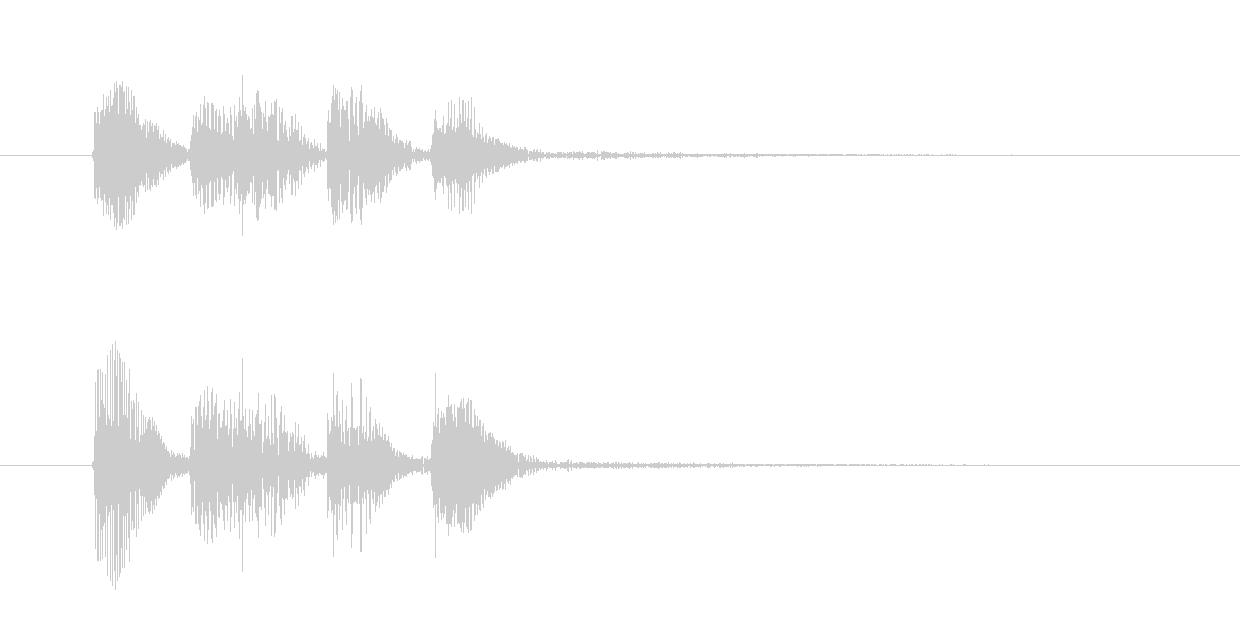 ピアノだけの低音が格好いいジングルの未再生の波形