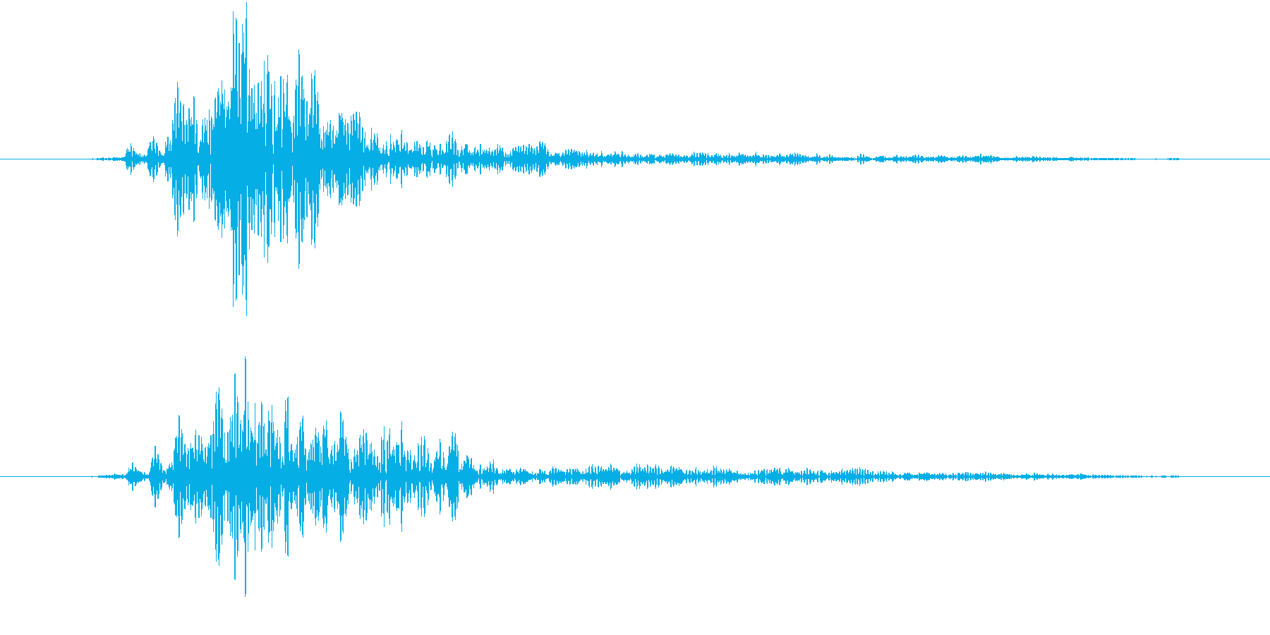 シュッ 空振り音、素振りの音の再生済みの波形