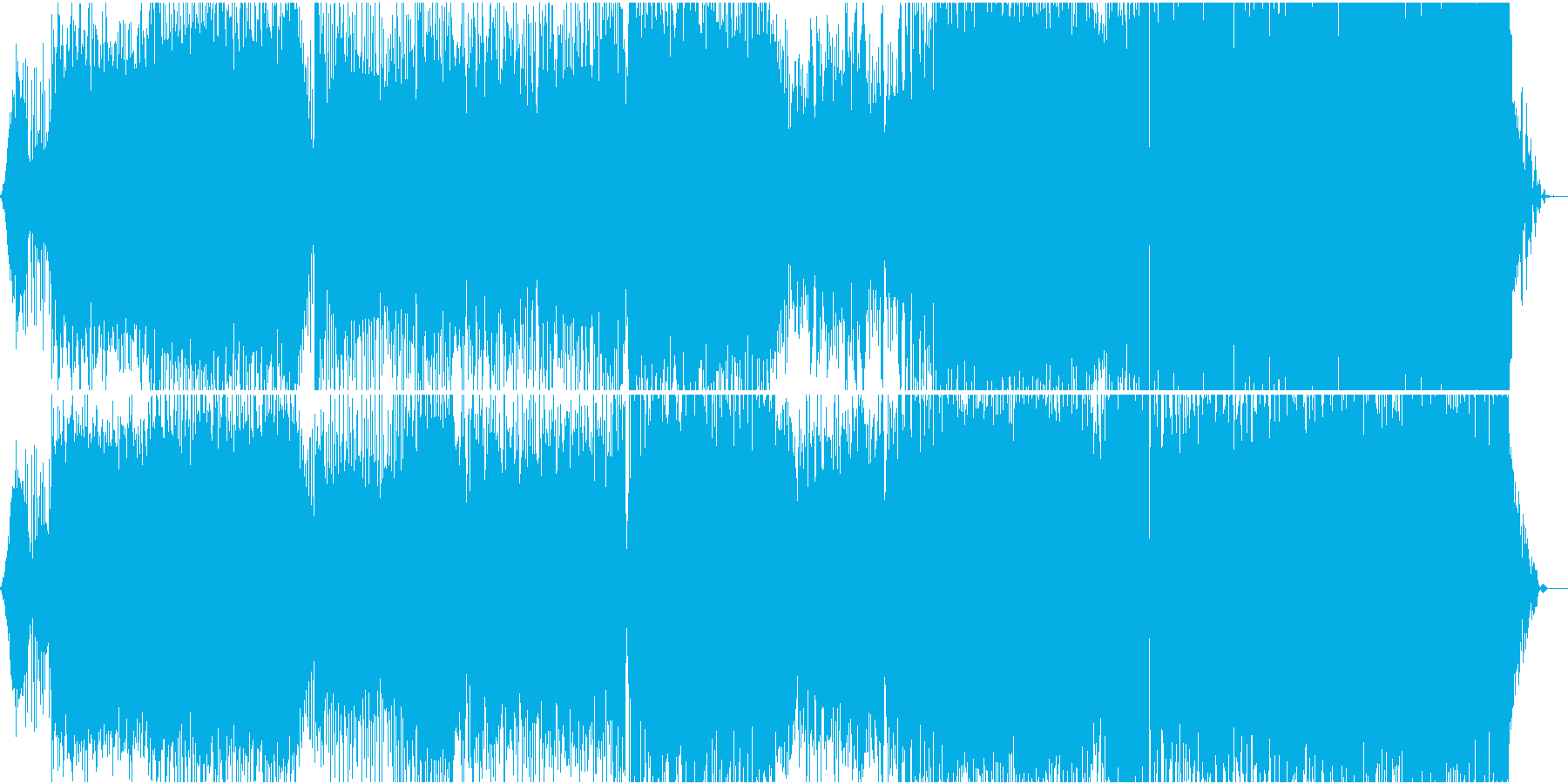 ロックギターインストの再生済みの波形