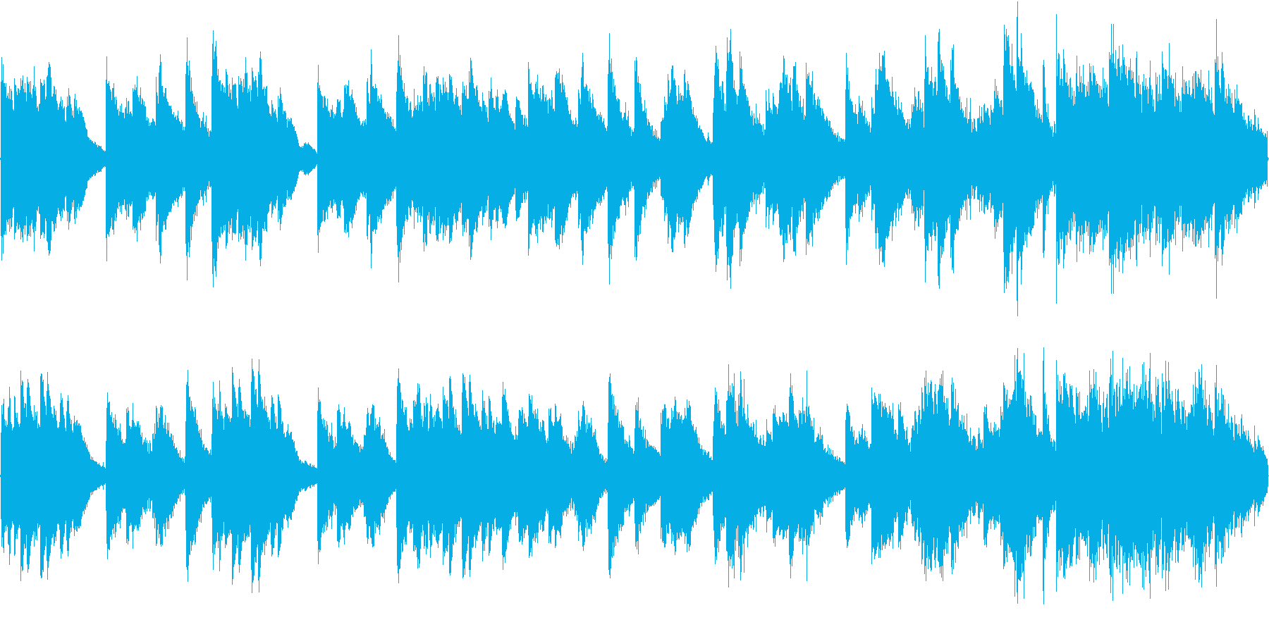 暗い雰囲気のピアノソロ曲(ループ)の再生済みの波形