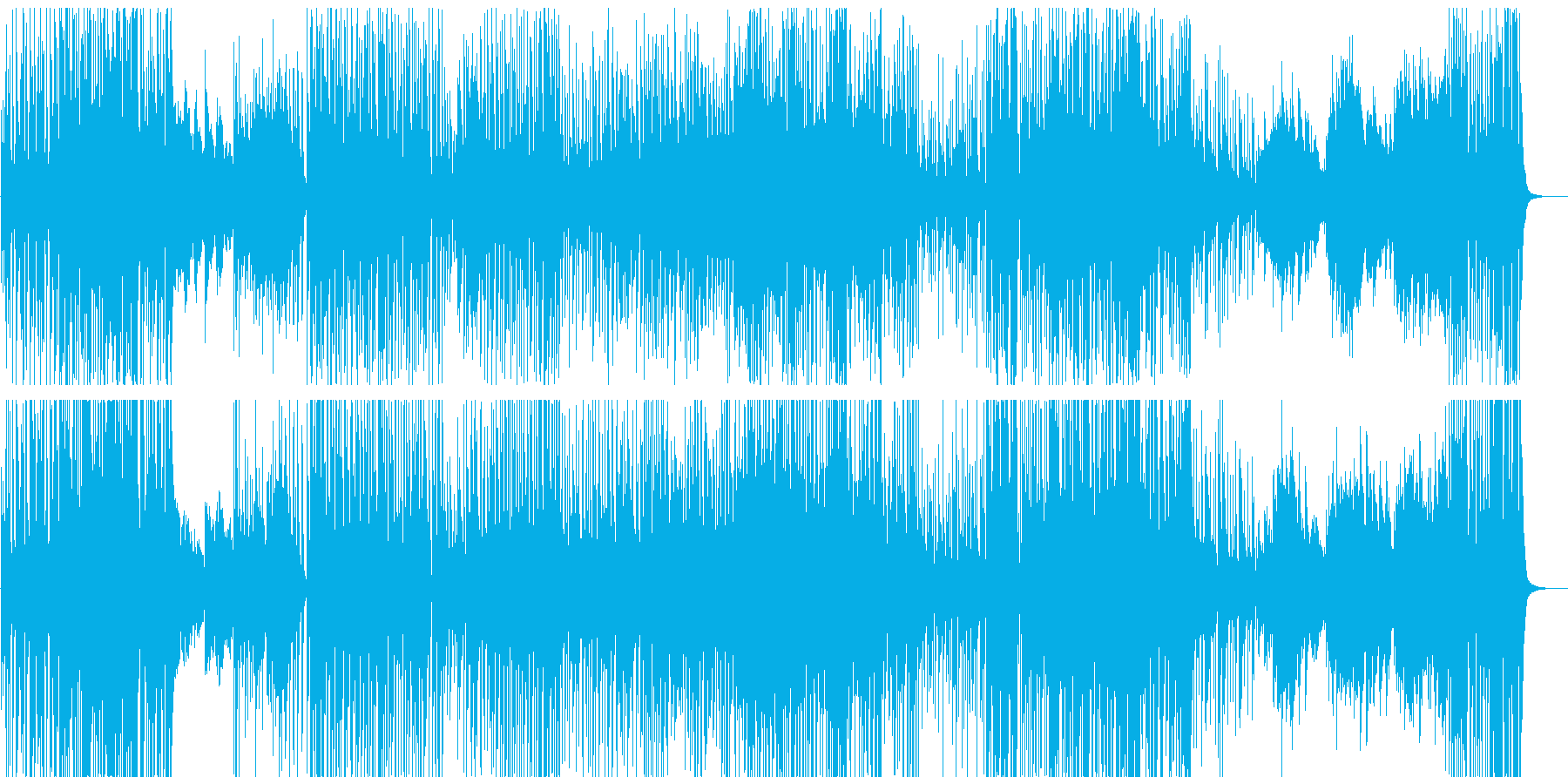 映像BGM 荒ぶるジャズロックピアノの再生済みの波形
