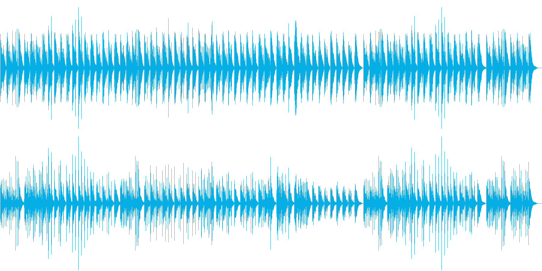 静かな雰囲気、旋律のピアノ曲の再生済みの波形