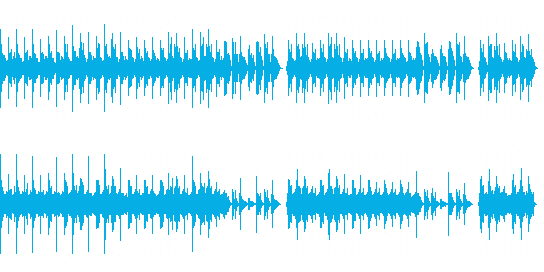 ゆったりとした曲、ほのぼの系の再生済みの波形