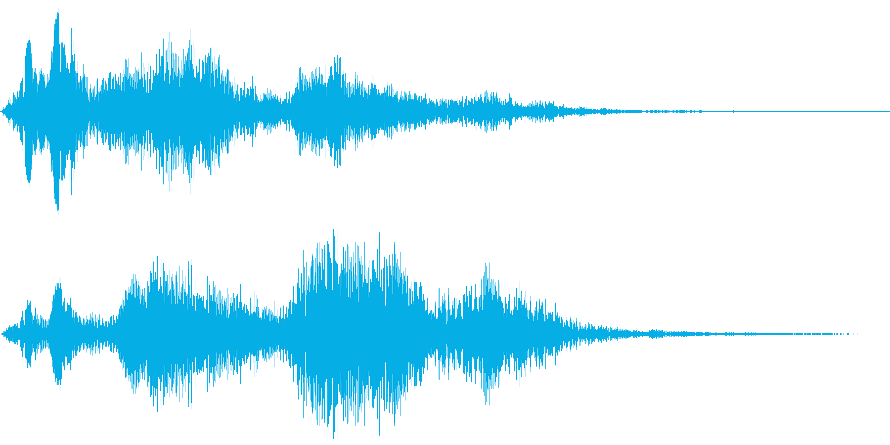 ホワワァ、という広がりのある近代的な音の再生済みの波形