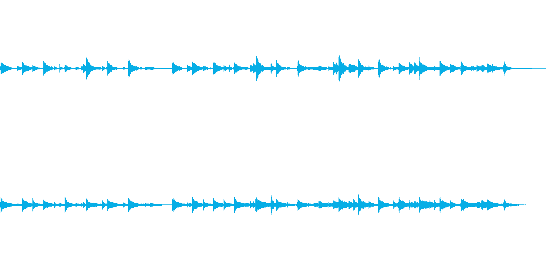 切なくて優しいループ用ピアノソロ曲の再生済みの波形