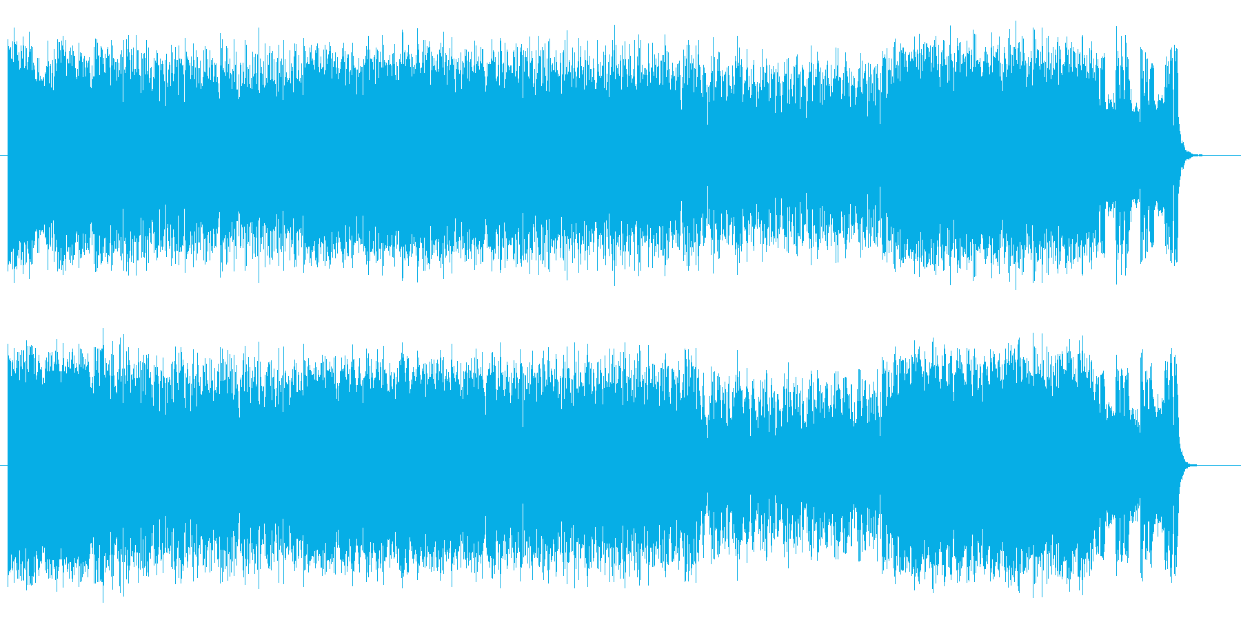 激しく勢いあるギターによるハードロックの再生済みの波形