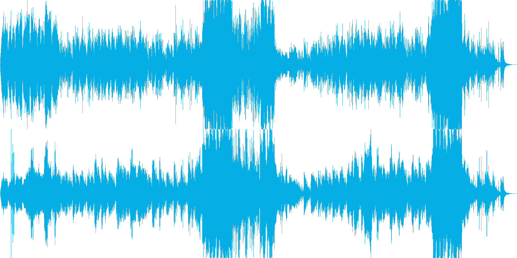 森や水の透明感を感じるキラキラとした音楽の再生済みの波形