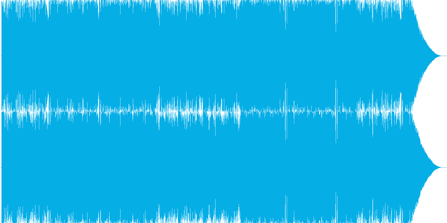 ロックでパワフルな激しい曲の再生済みの波形