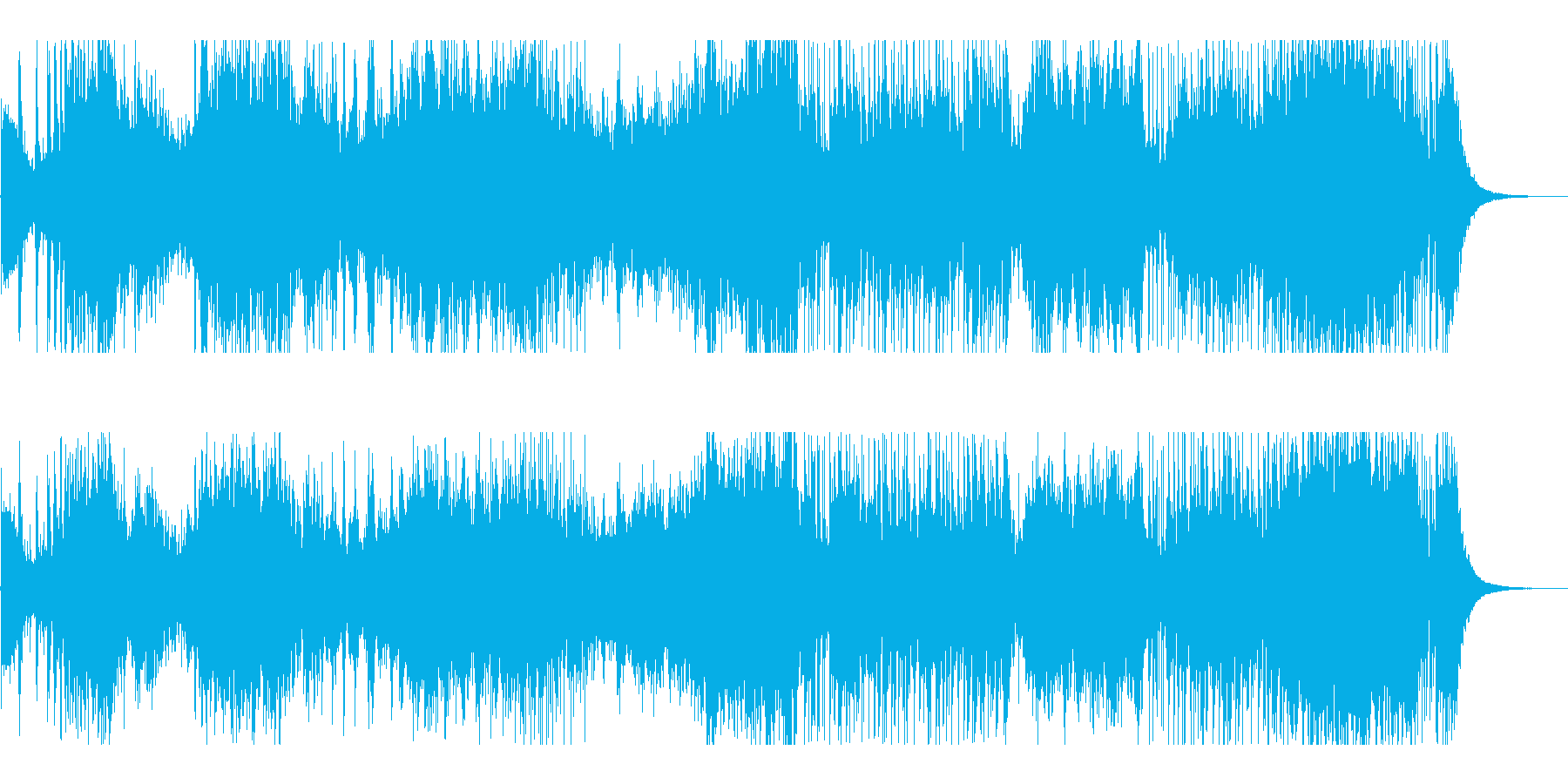 和太鼓やドラによる激しいリズムのみの音楽の再生済みの波形