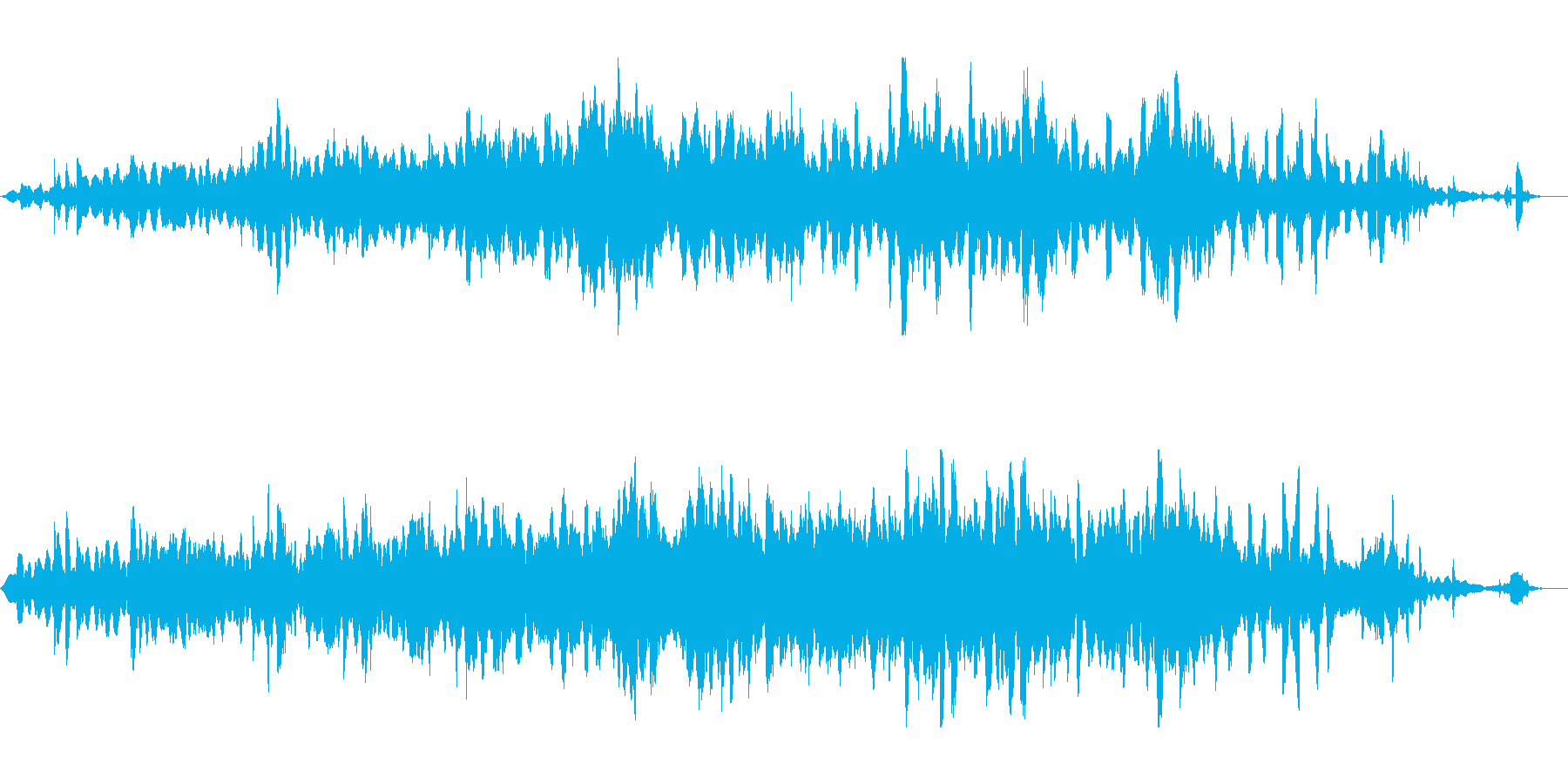 透明感のある静かなピアノとストリングの曲の再生済みの波形