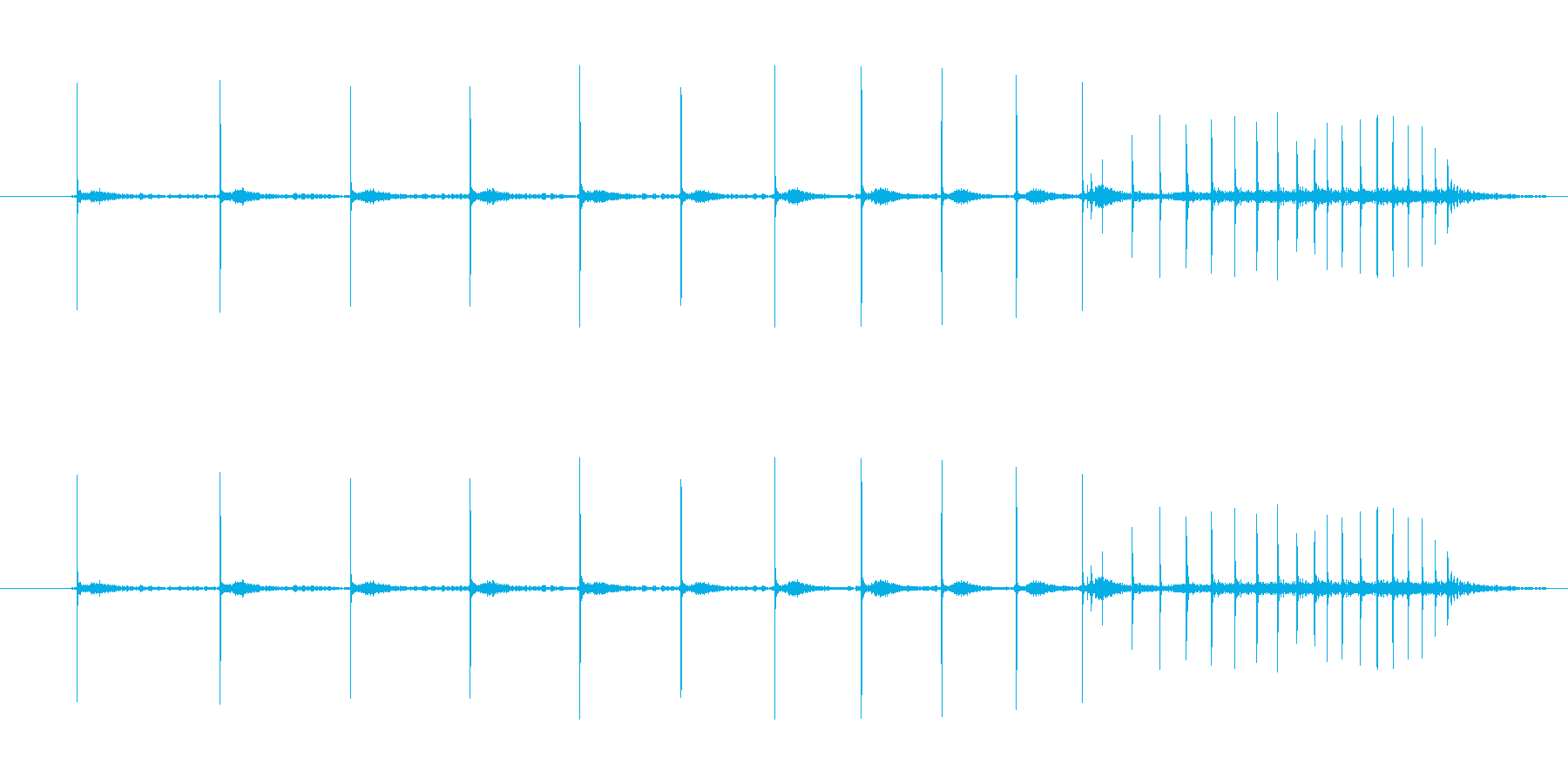 ピンポン玉を転がす音の再生済みの波形