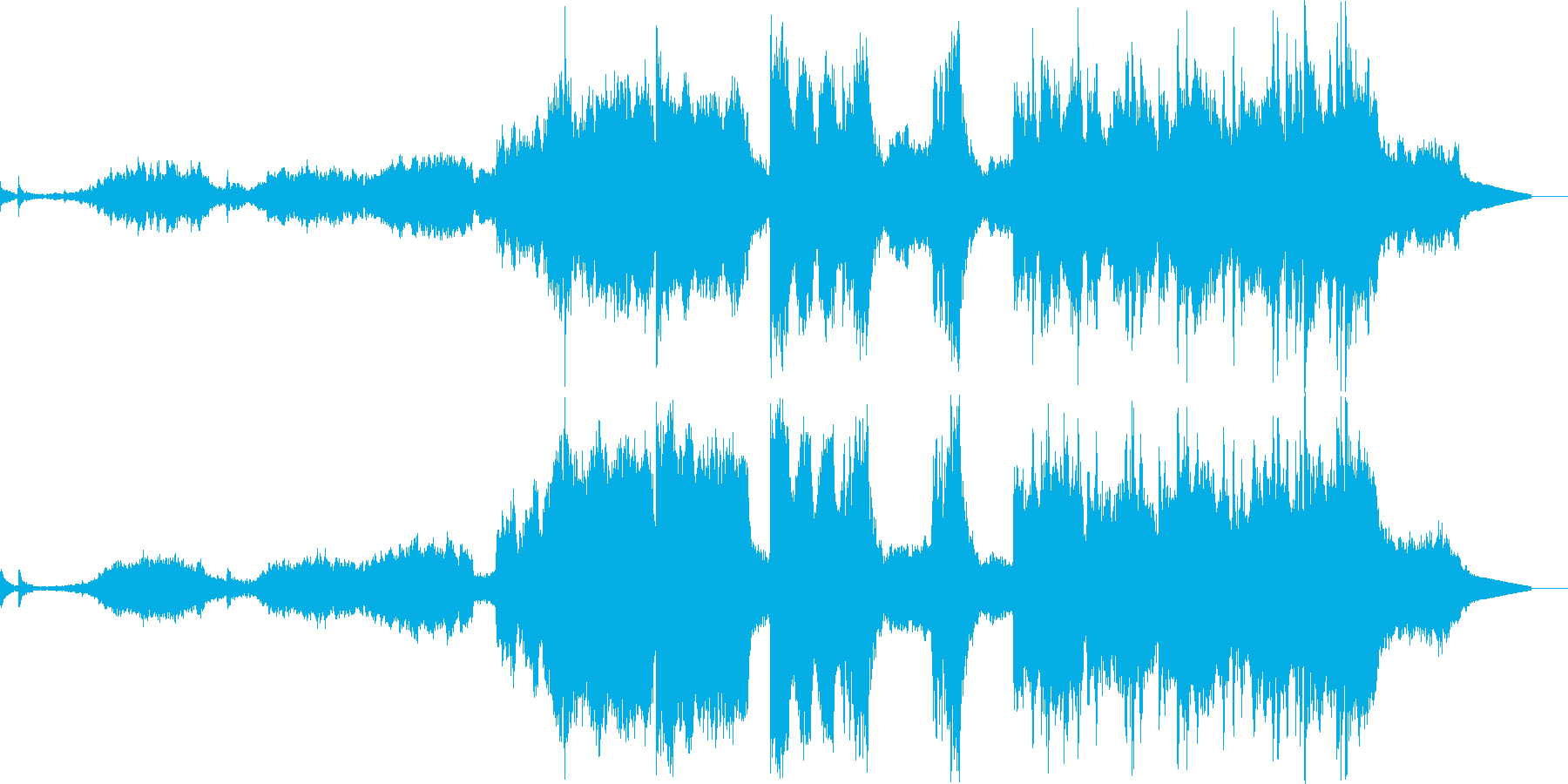 敗れたヒーローが立ち上がるイメージの曲の再生済みの波形
