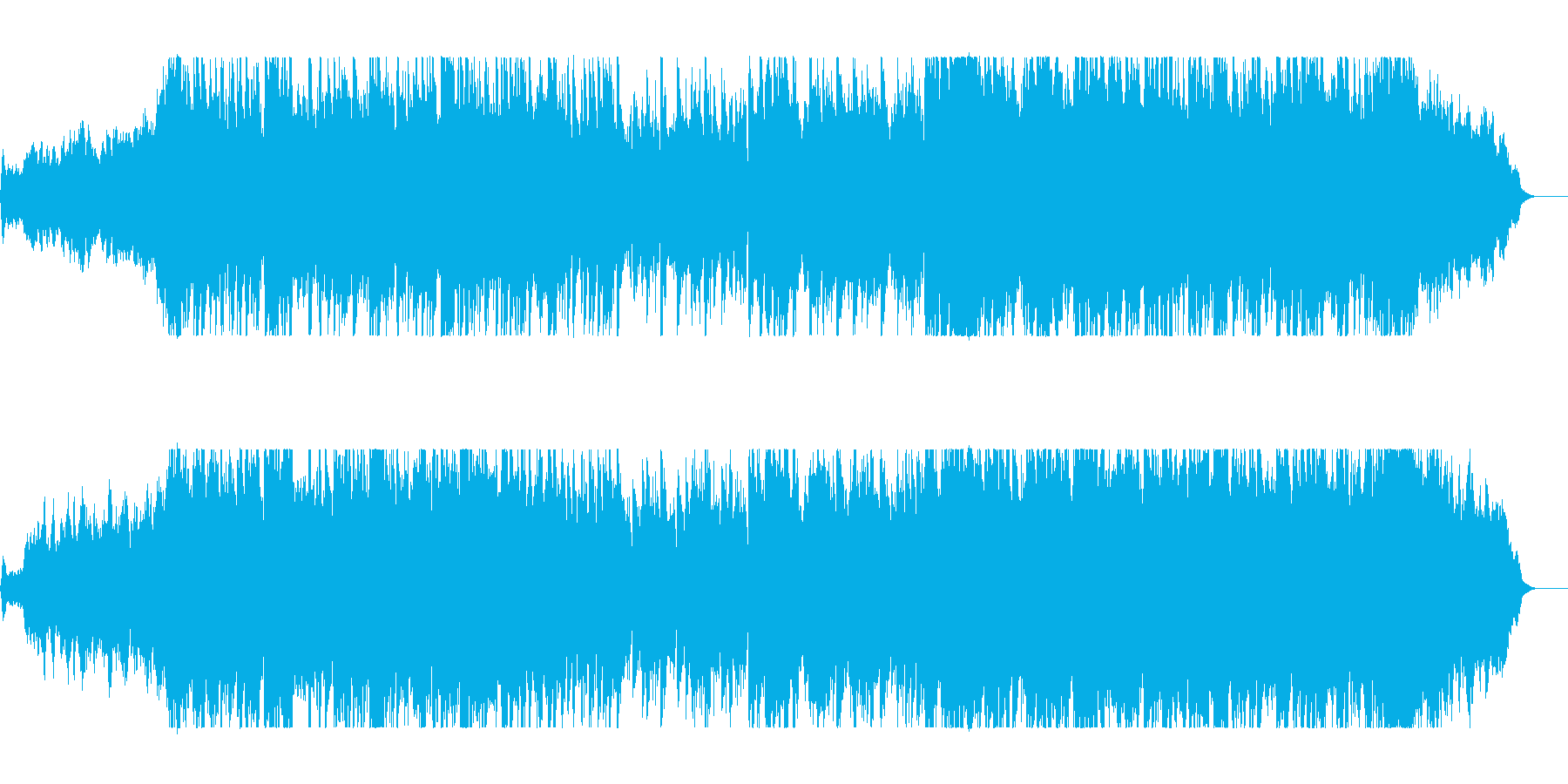 壮大で広がりのあるオーケストラの曲の再生済みの波形