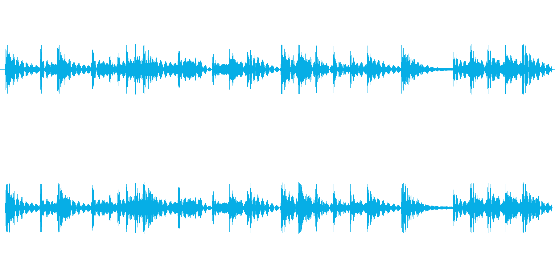 和太鼓リズムのみ音源のリバーブなし音源…の再生済みの波形