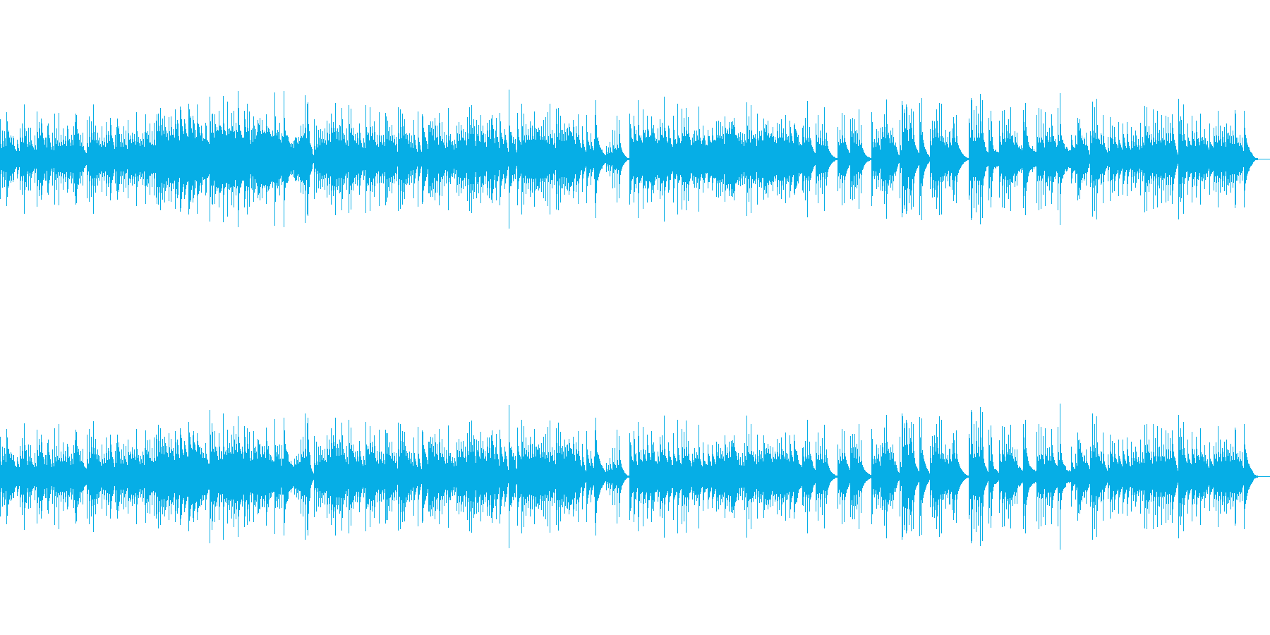 ほんわか優しい雰囲気のオルゴール曲の再生済みの波形