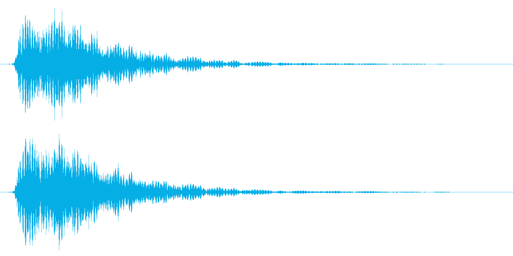 鎖などの金属的な打撃音で重めな音の再生済みの波形