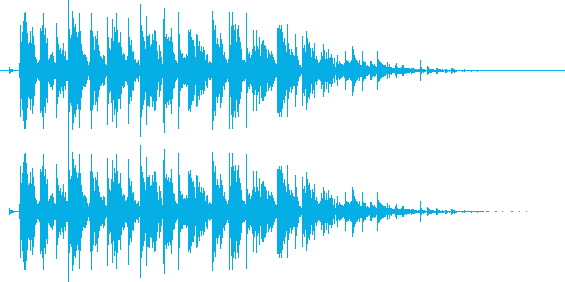 決定音(長めの、木琴のような音)の再生済みの波形