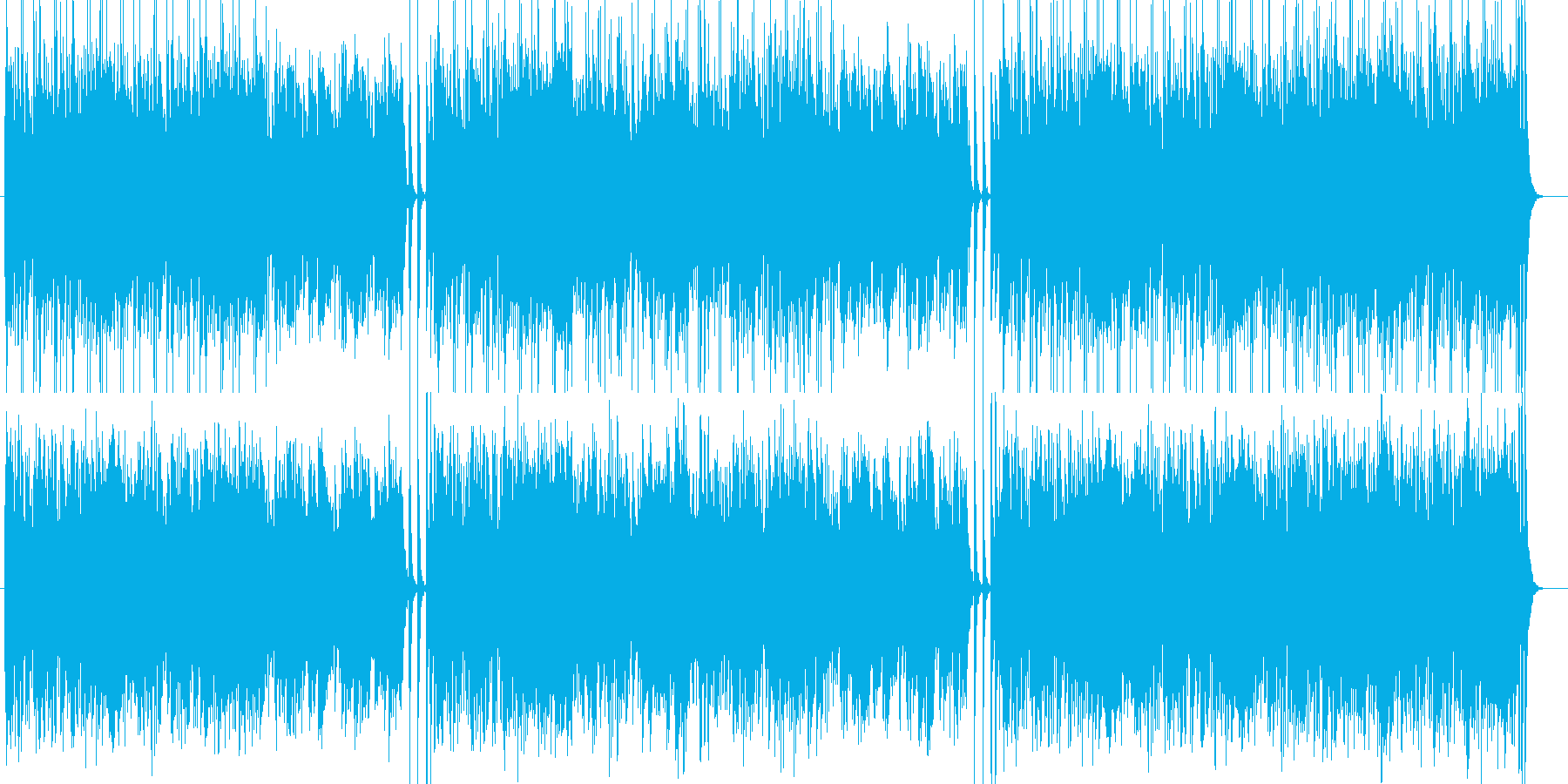 軽快なリズムのストリングス曲の再生済みの波形