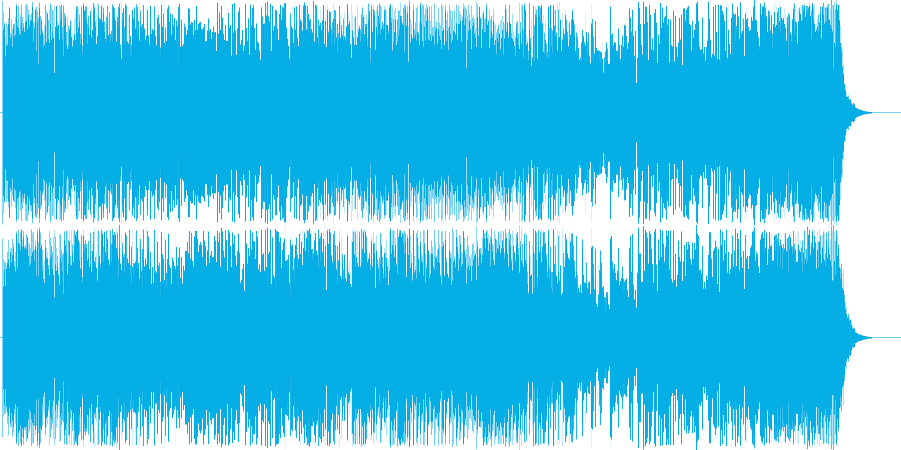 駆け回るようなアップテンポな曲の再生済みの波形