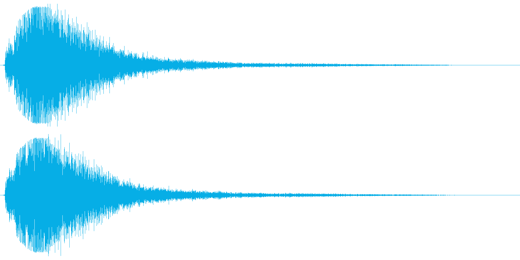 大きな鍋を叩いたような音の再生済みの波形