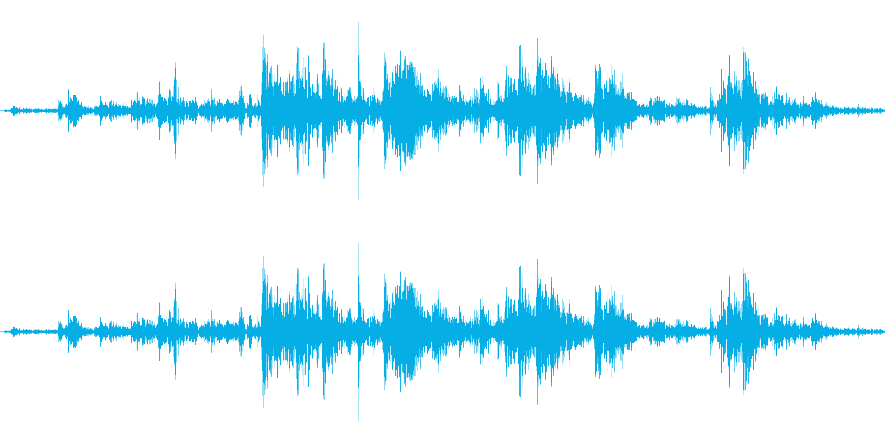 氷を入れる音(シャカ、カラン)の再生済みの波形