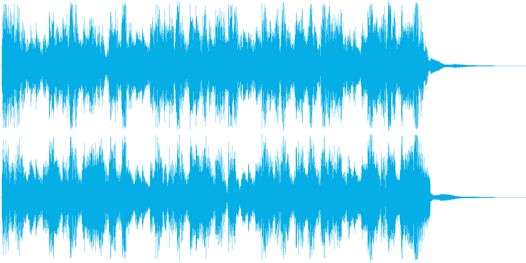 リズミックに上昇するSEジングルの再生済みの波形