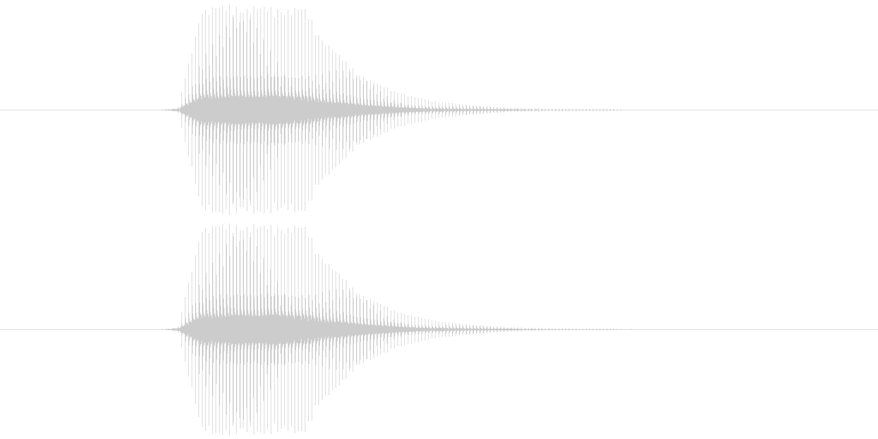 クリック系の短い効果音です。の未再生の波形