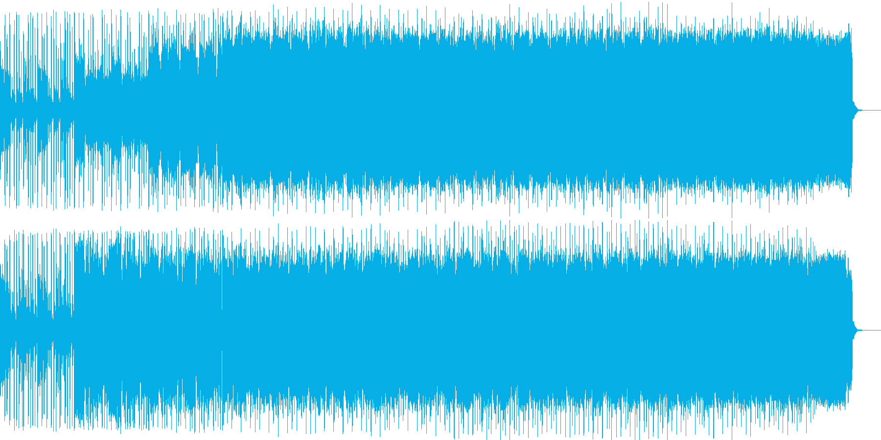 音が無制限に共鳴してるイメージの楽曲の再生済みの波形