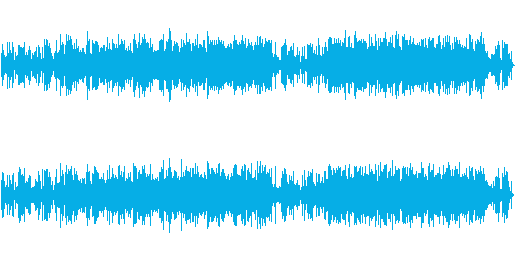 明るくキラキラしたシンセサイザーの曲の再生済みの波形