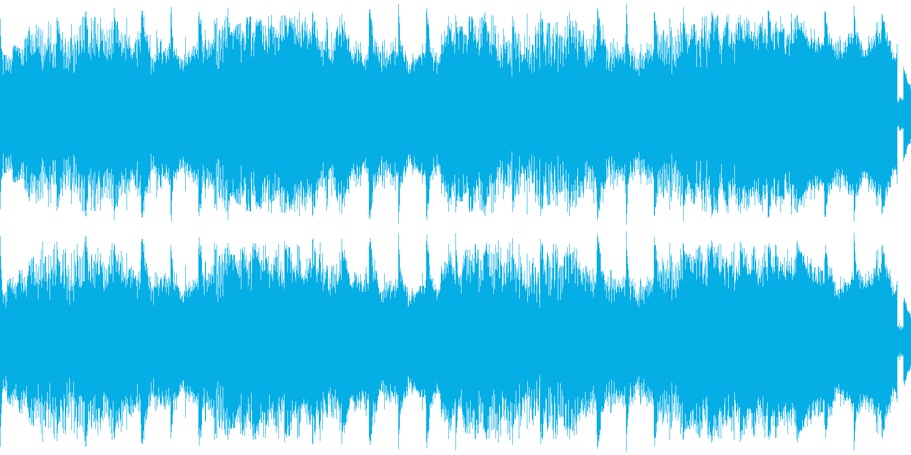 淡々としたリズムを刻む楽曲です。の再生済みの波形