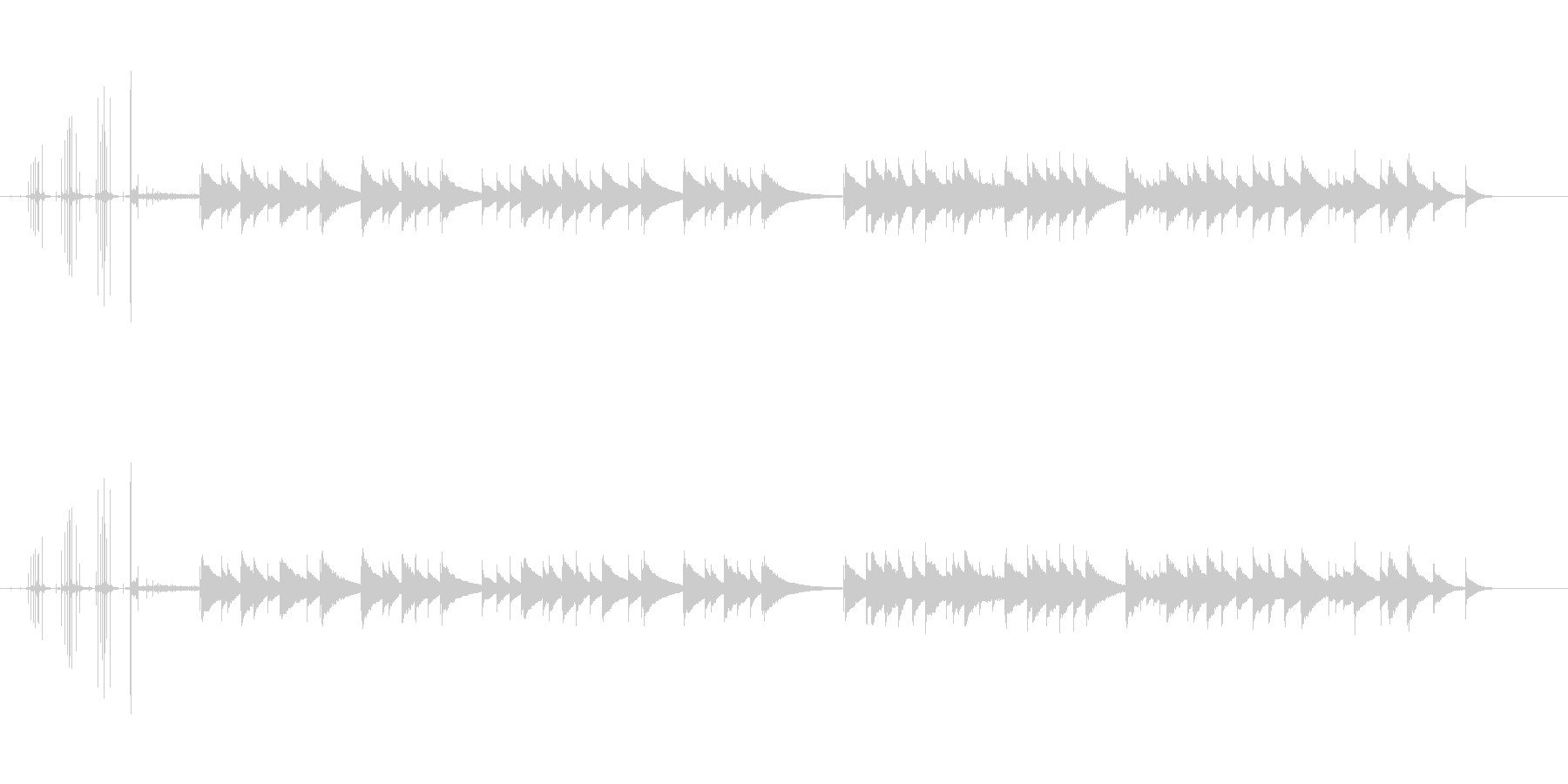 オルゴールのネジを巻き止まるまでの短い曲の未再生の波形