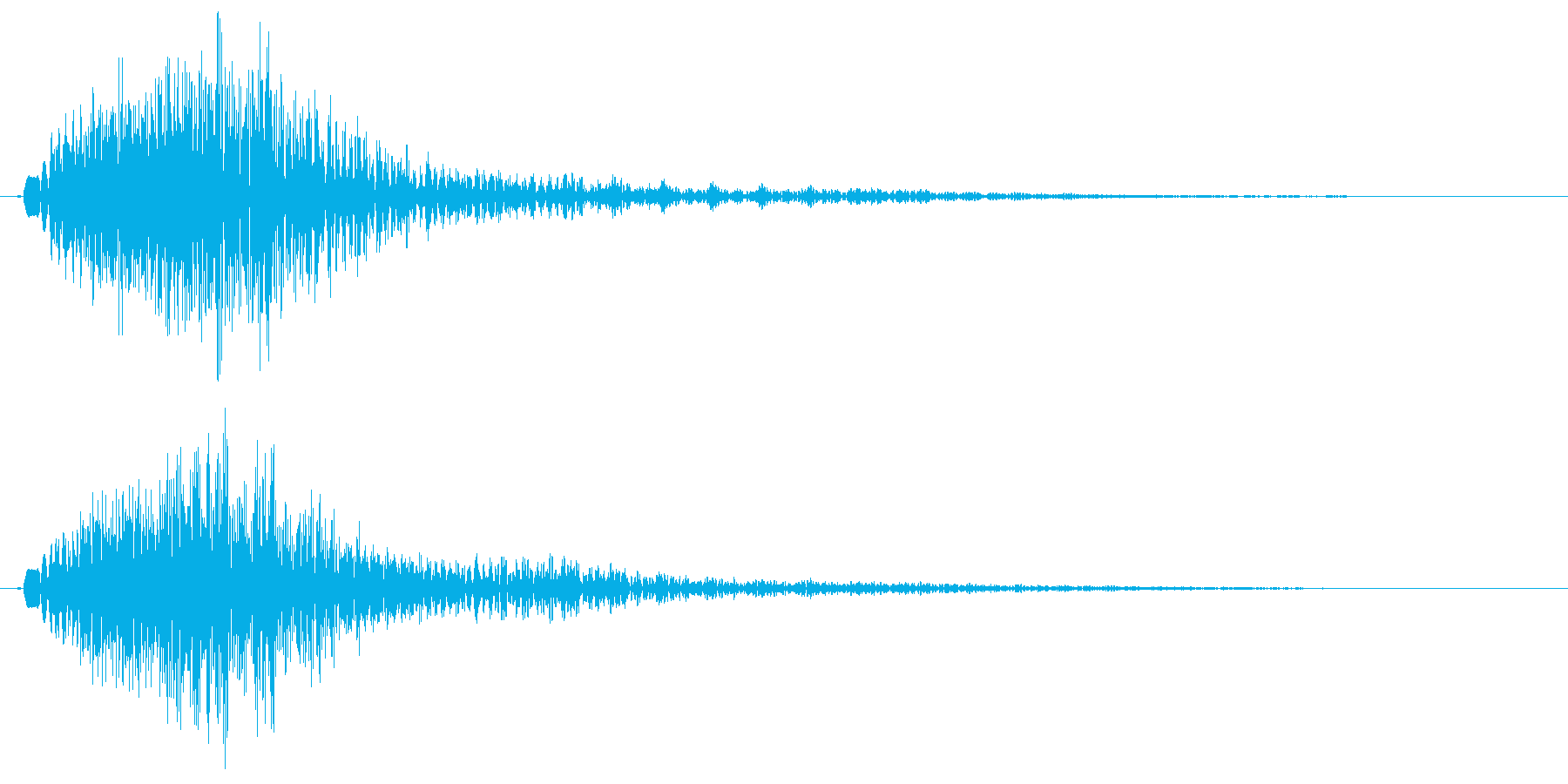 キュイン(高音で電子的な決定音)の再生済みの波形