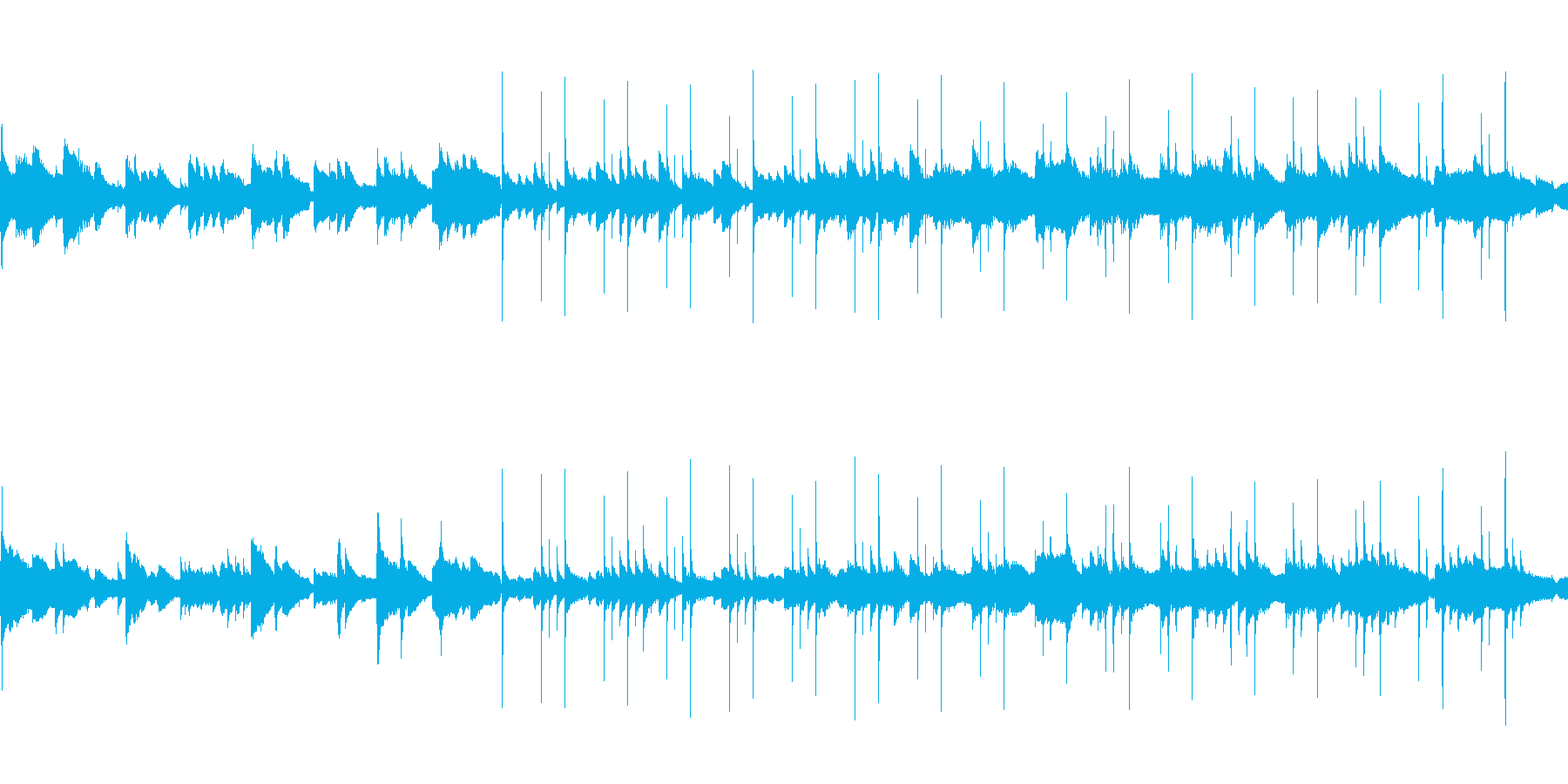 寝る前のゆったりした時間をイメージした曲の再生済みの波形
