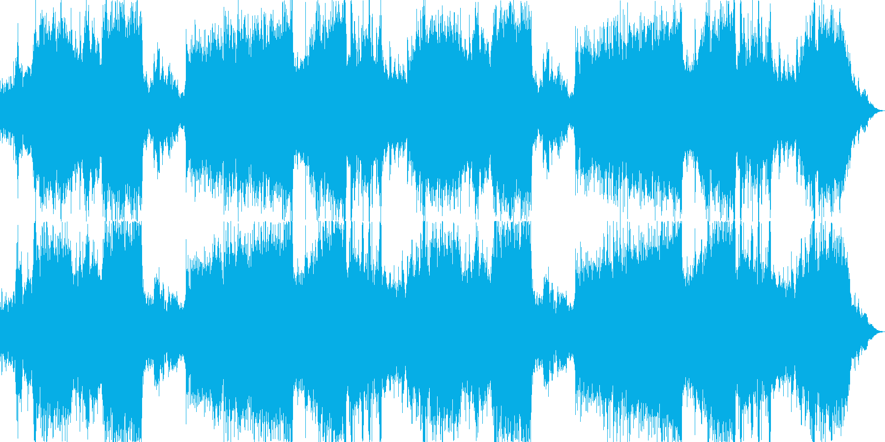 電子音の入り混じった勇壮なオーケストラの再生済みの波形