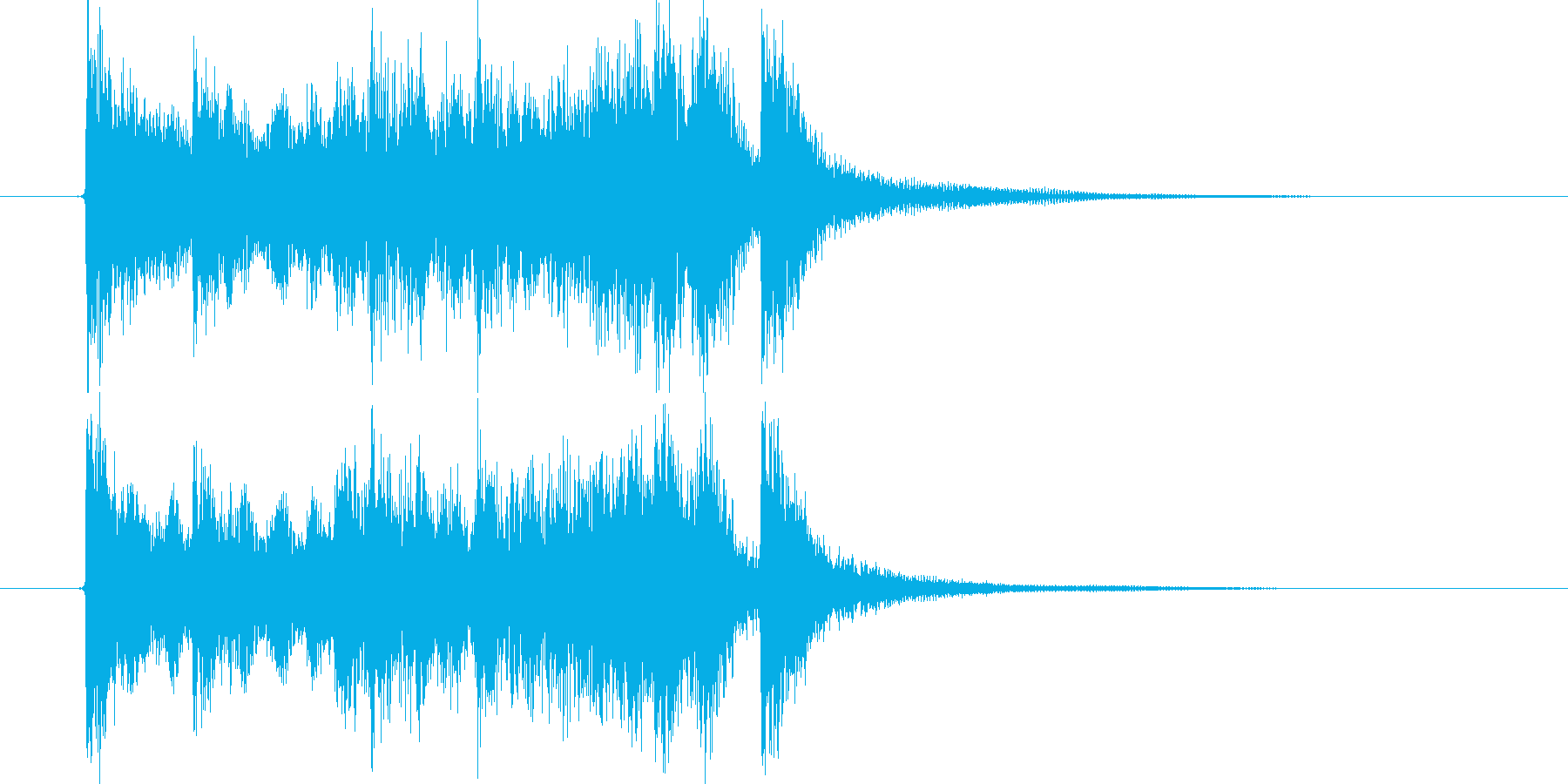 始まりを告げるアップテンポな音楽の再生済みの波形