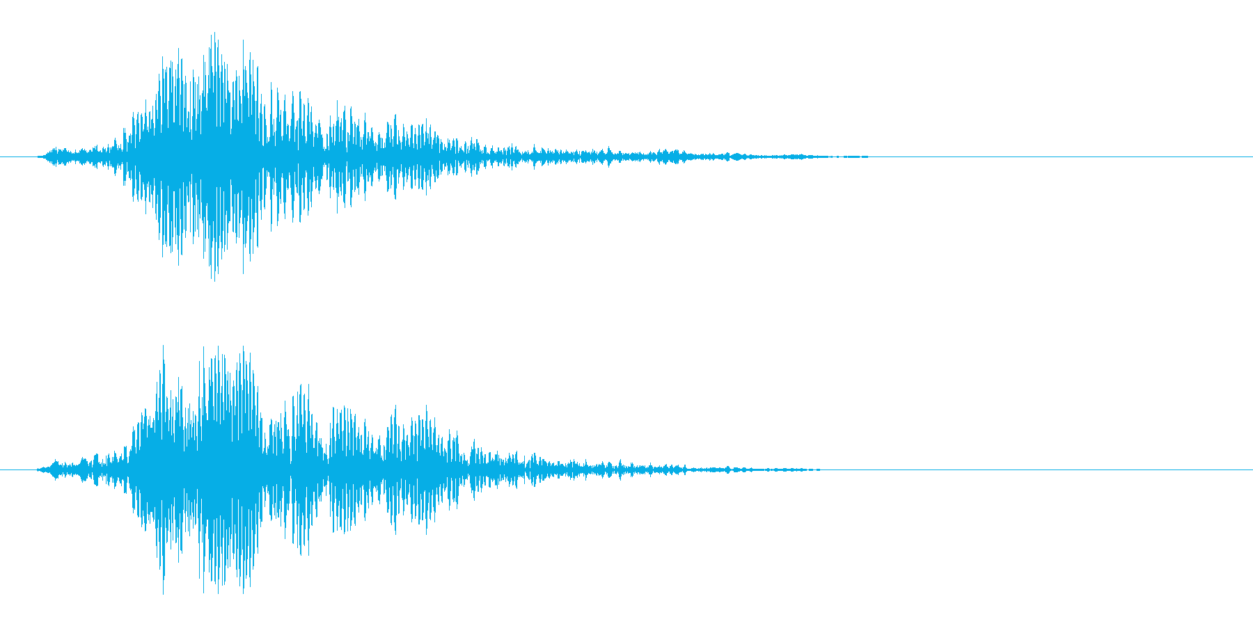ヒュン(剣などを振るう風切り音)の再生済みの波形