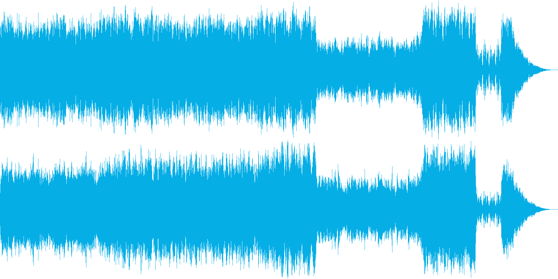 ミドルテンポの物悲しい楽曲の再生済みの波形