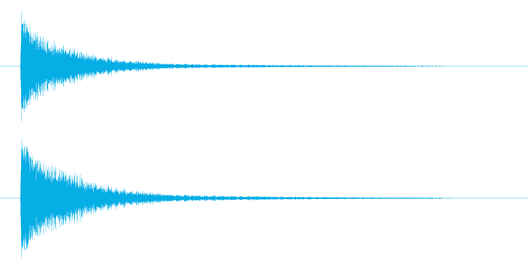 ガーンというピアノの音の再生済みの波形
