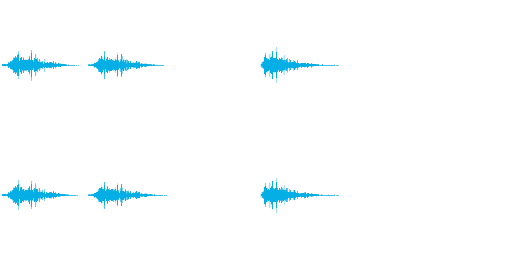 草むらを掻き分けながら進む足音の効果音の再生済みの波形