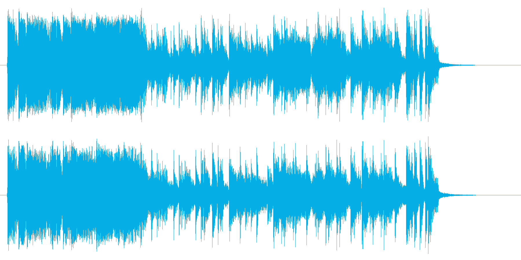 ギター混じりの弾みある明るい短い曲の再生済みの波形