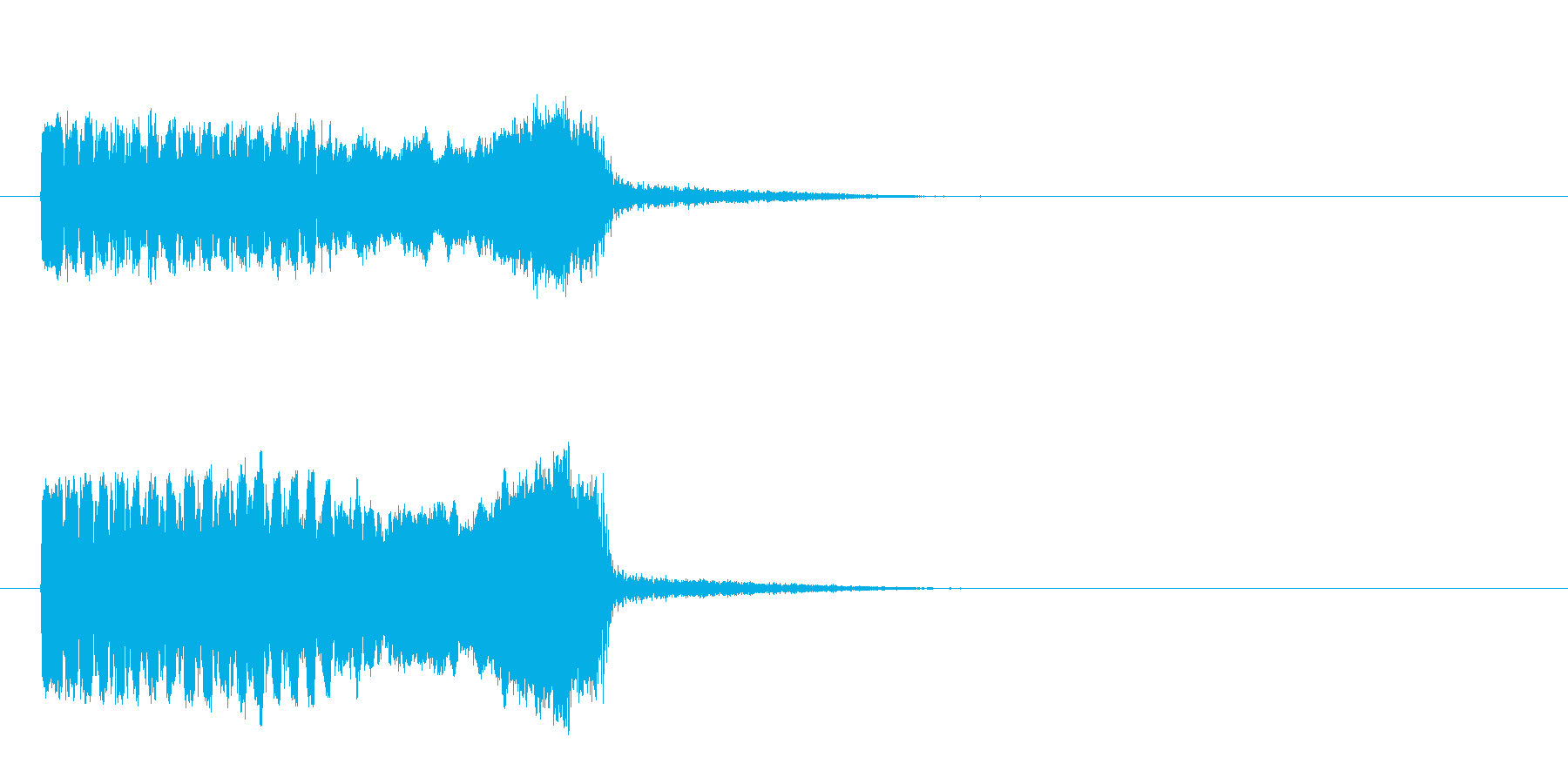 「プ〜ゥッ!」おもちゃの鳥の鳴き声の擬音の再生済みの波形
