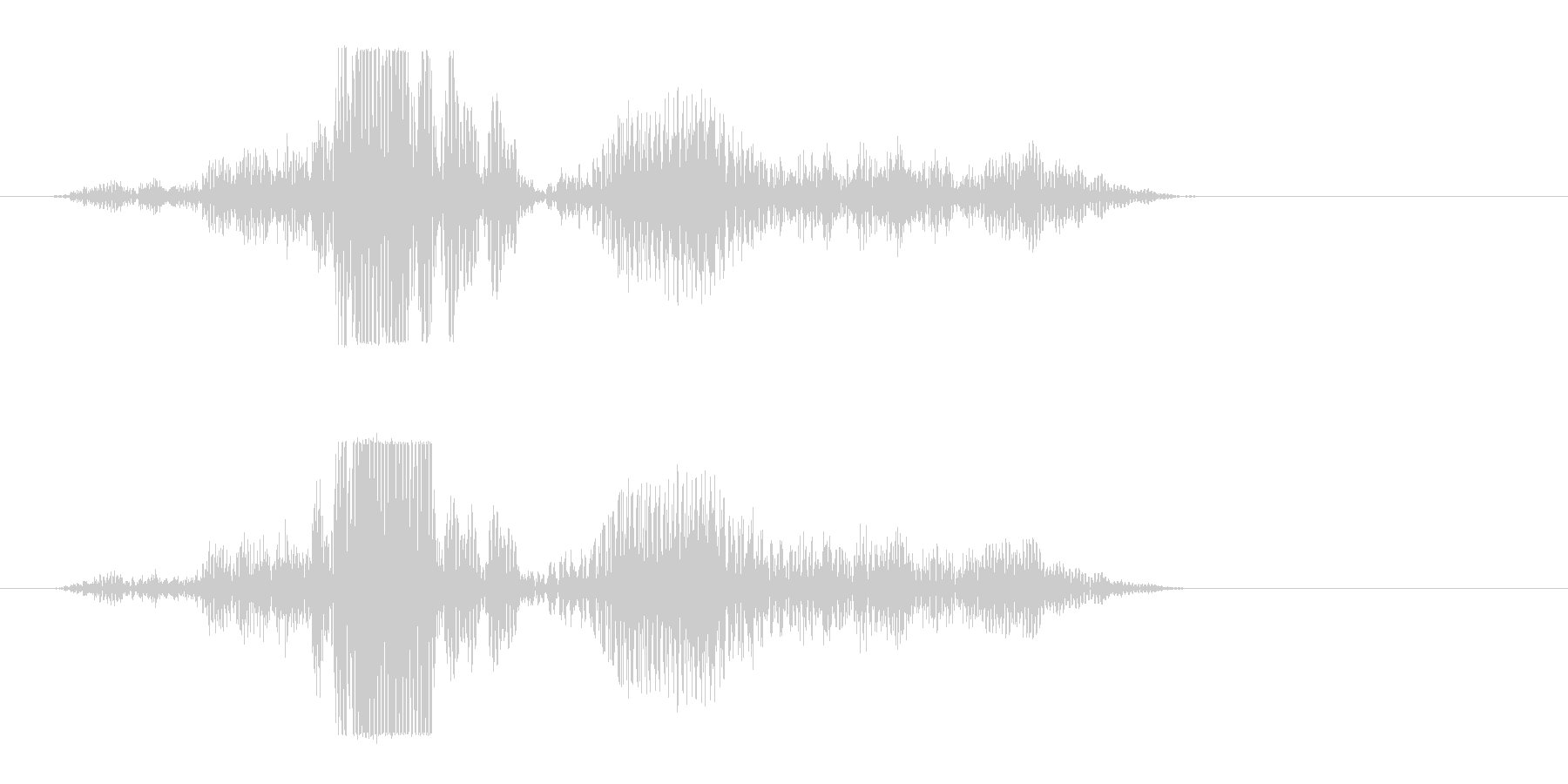 軽く響くエフェッという音の未再生の波形