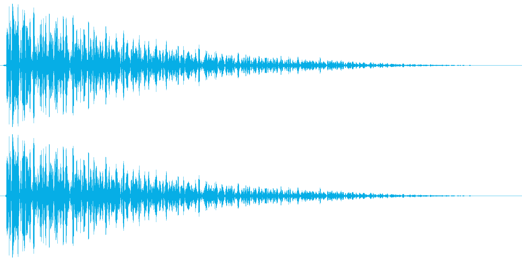 ボーン、ボォーン(柱時計、鐘の音)の再生済みの波形