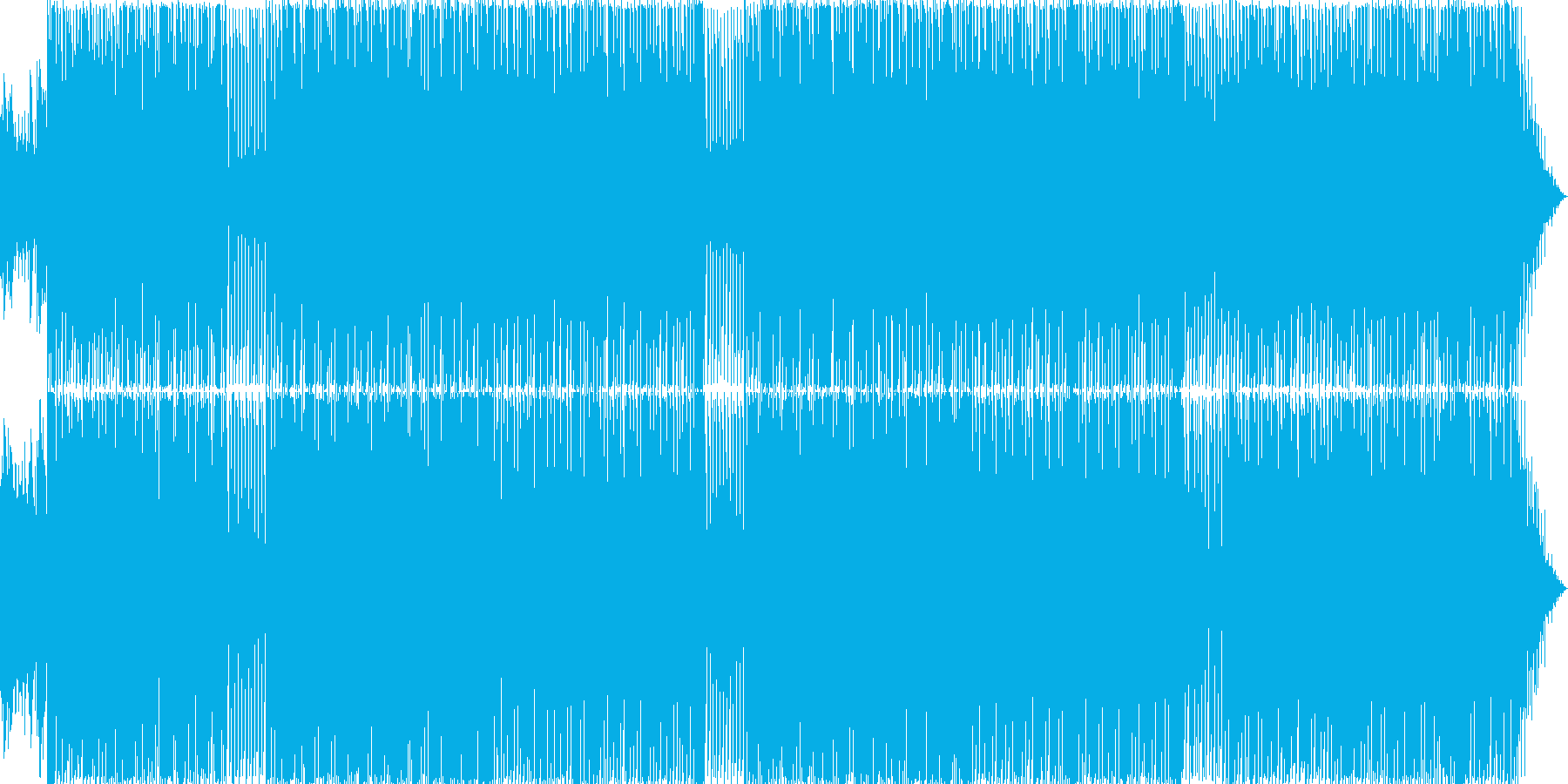 ギターをメインにしたロック系ポップスの再生済みの波形