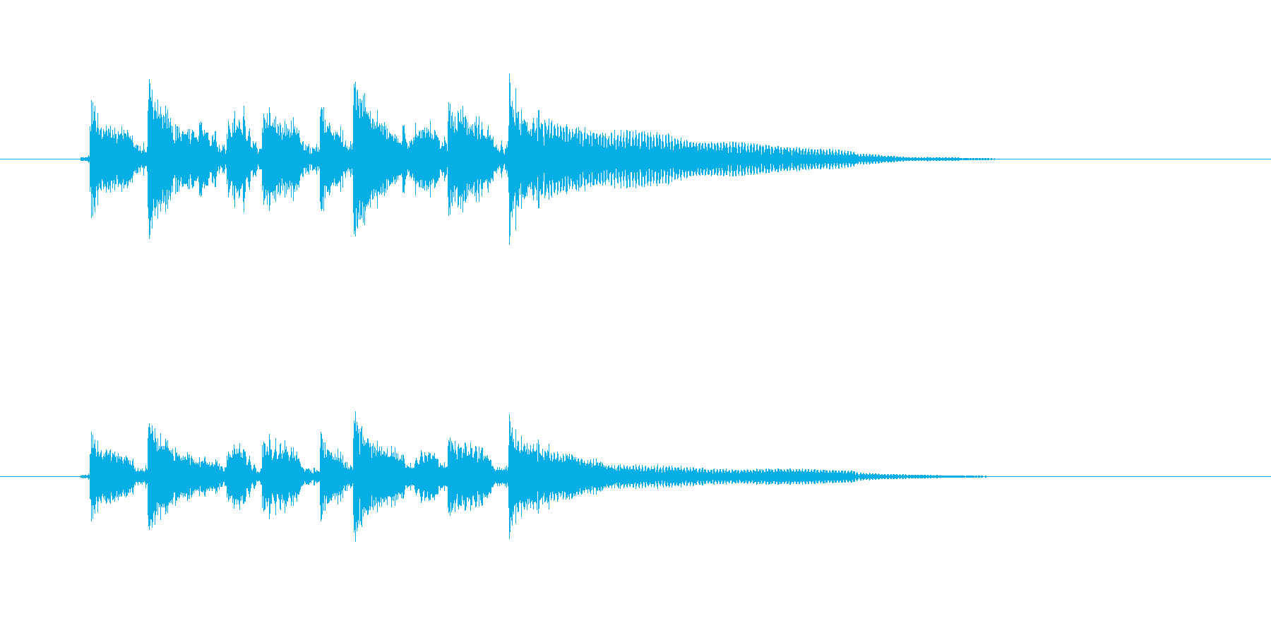 おしゃれなギター音(弦、弾く)の再生済みの波形